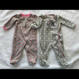 Bundle of 2 Carter’s Little Sister Footie Sleepers